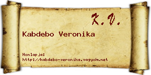 Kabdebo Veronika névjegykártya